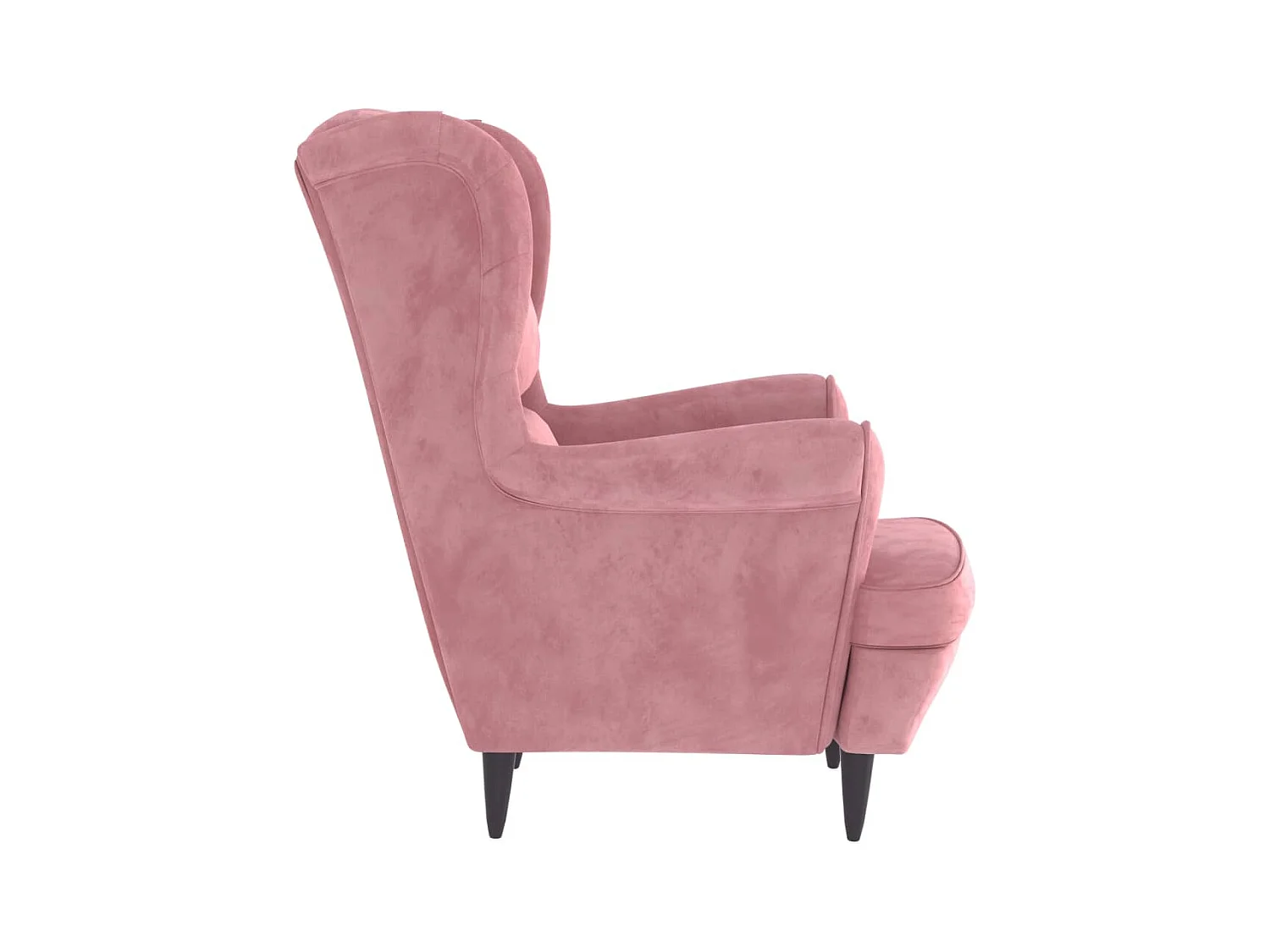 Sillón de salón | Silla | Sillón orejero y taburete de terciopelo rosa SHL3373