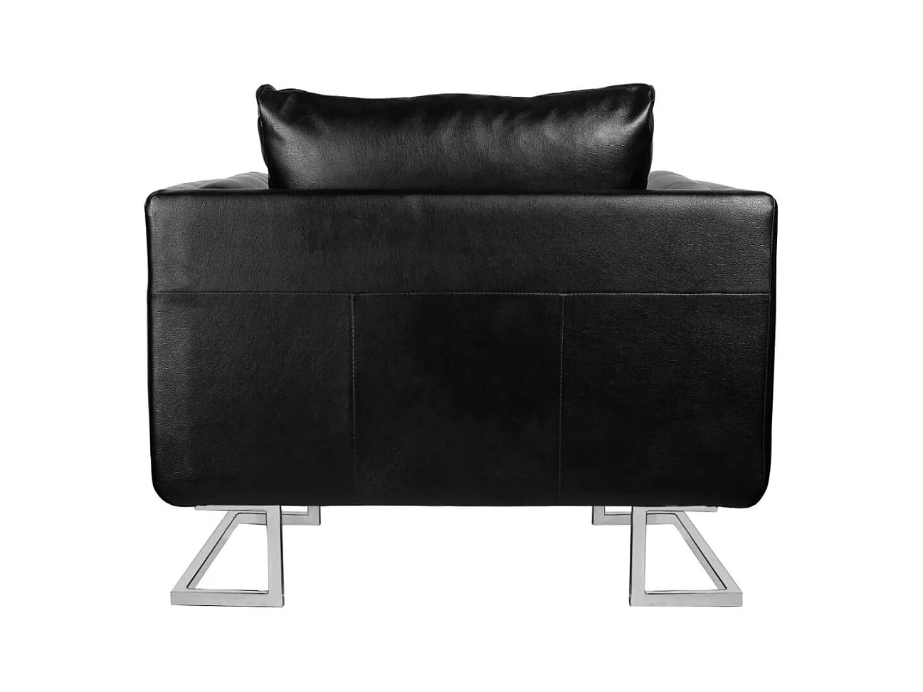 Sillón de salón con patas cromadas cuero sintético negro SHL2304