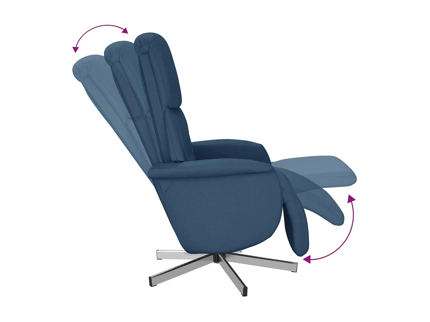 Relaxsessel | Lounge Sessel für Wohnzimmer mit Fußteil Blau Stoff SHL36484