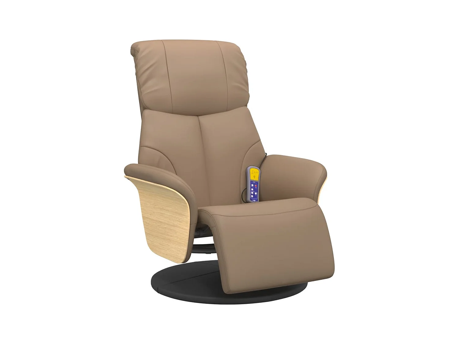 Sillón de relax | Sillón reclinable masaje reposapiés cuero sintético capuchino SHL2634