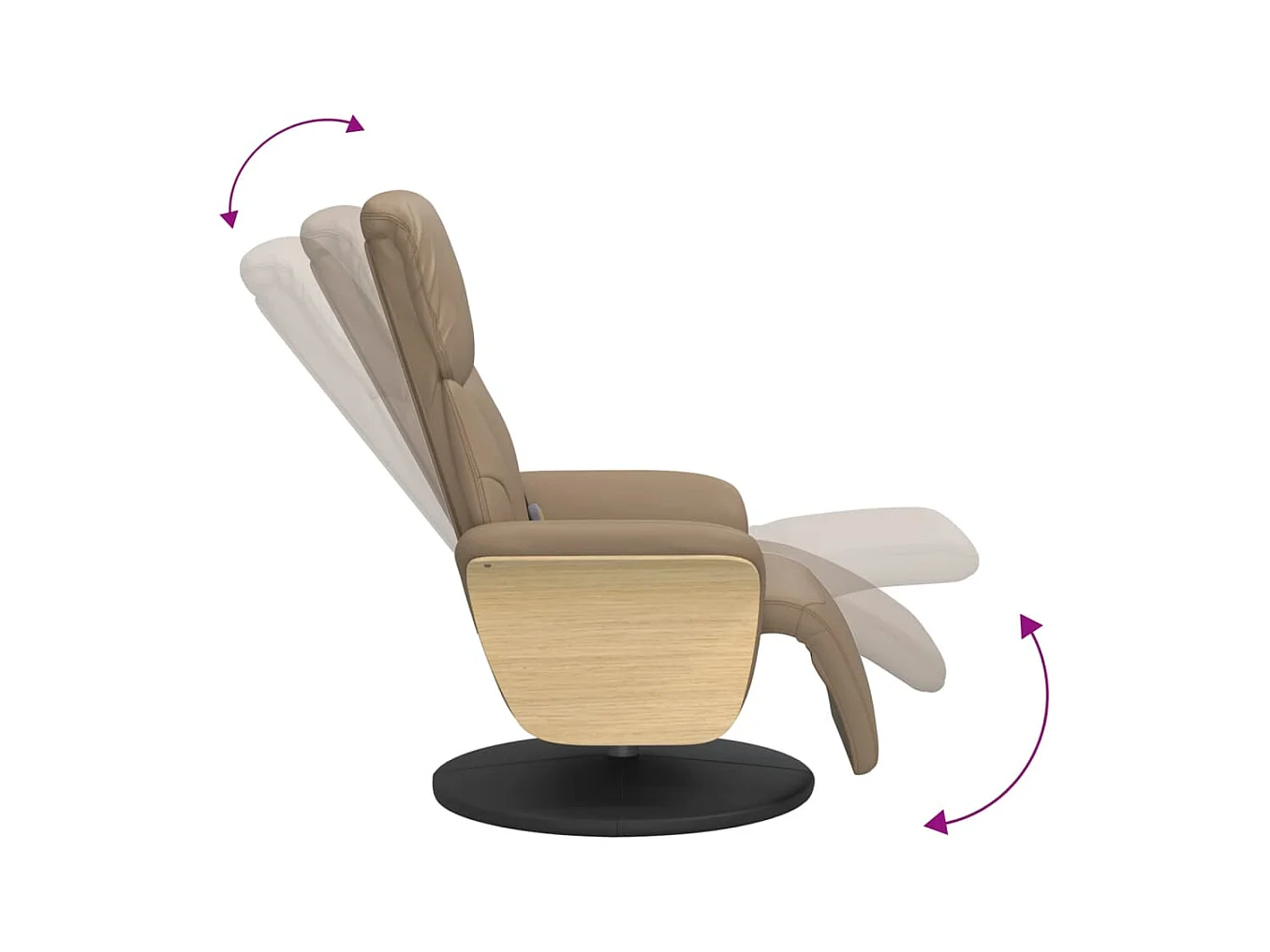 Sillón de relax | Sillón reclinable masaje reposapiés cuero sintético capuchino SHL2634