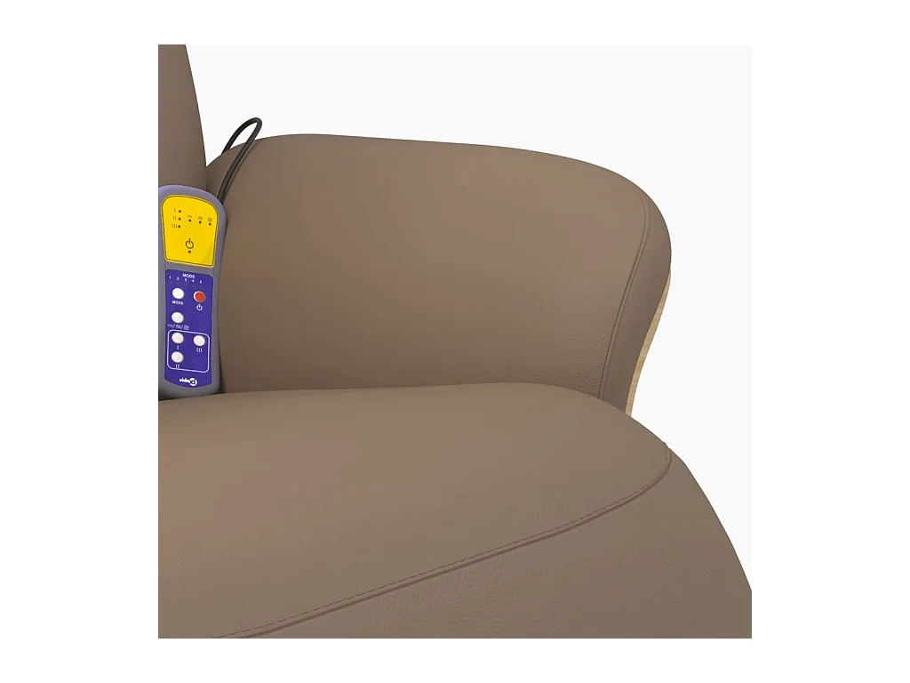 Sillón de relax | Sillón reclinable masaje reposapiés cuero sintético capuchino SHL2634