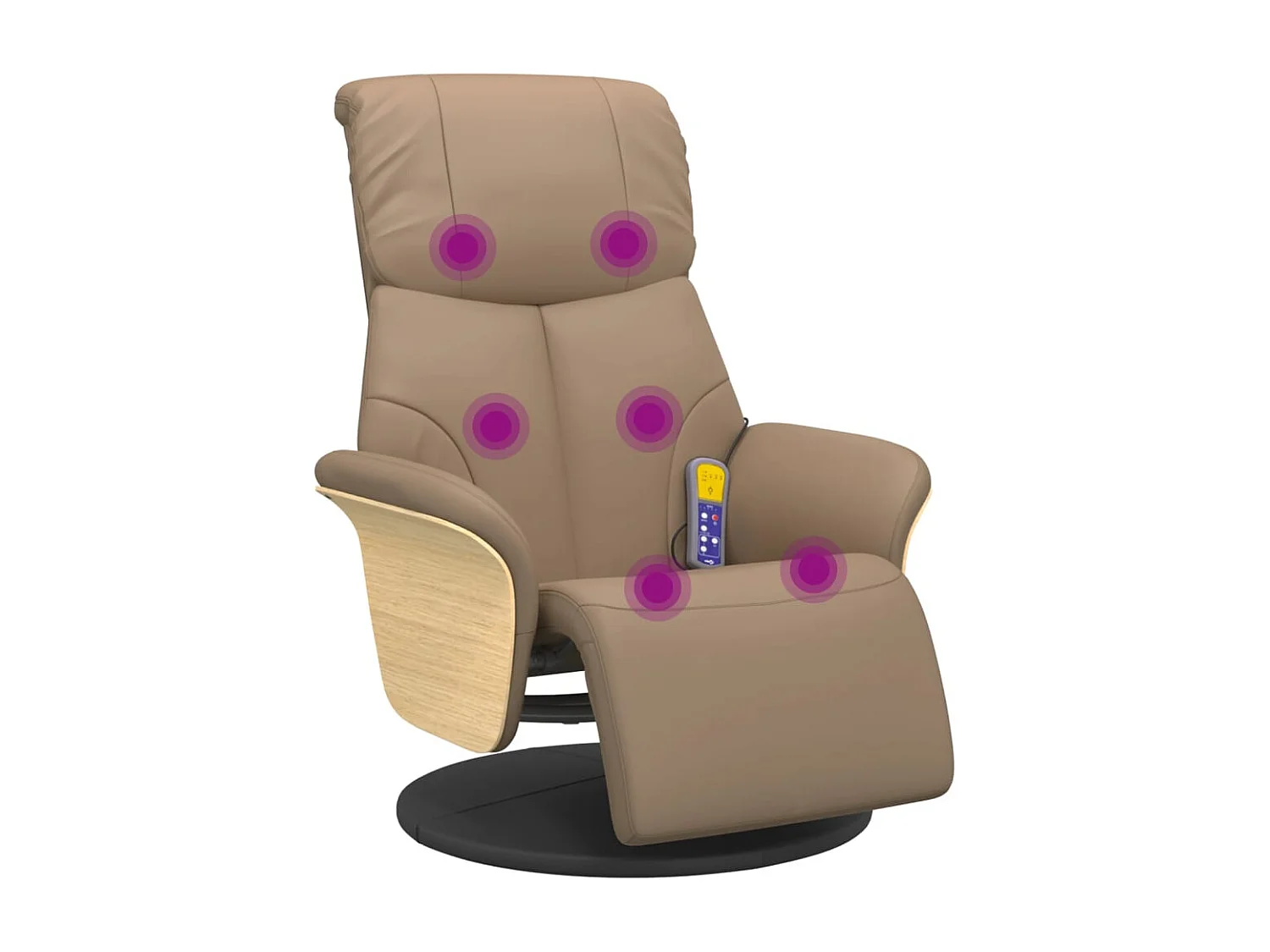 Fauteuil inclinable-Fauteuil salon de massage repose-pieds cappuccino SHL2621