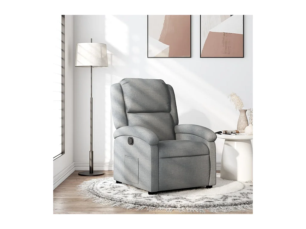 Fauteuil inclinable-Chaise de relax-Fauteuil TV gris clair tissu SHL4986