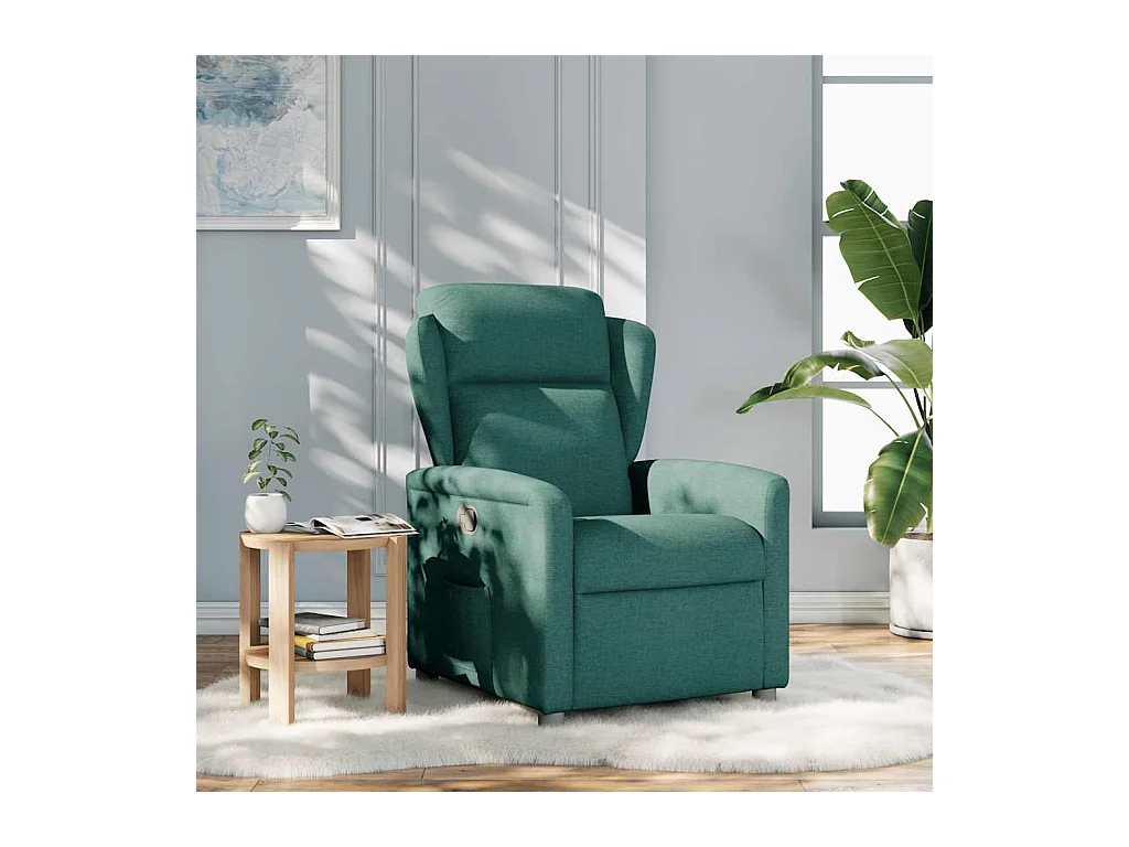 Sillón de relax | Silla | Sillón reclinable de tela verde oscuro SHL3044