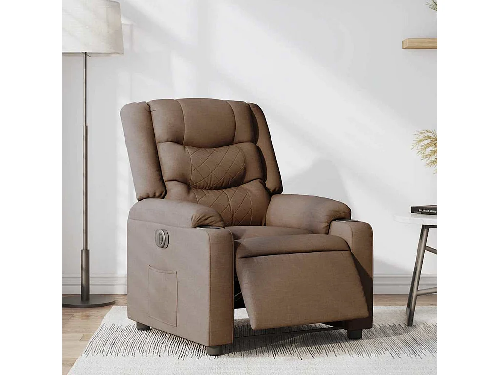 Fauteuil inclinable électrique-Chaise de relax-Fauteuil TV Marron Tissu SHL1005