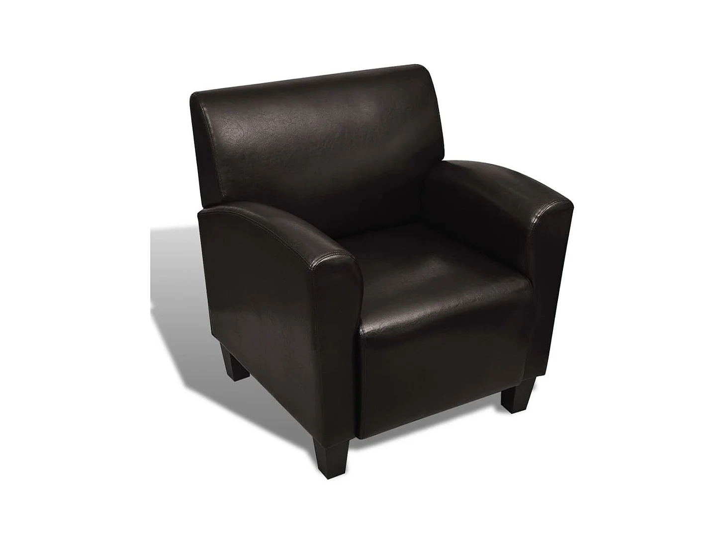 Sillón | Silla de cuero artificial marrón oscuro SHL5317