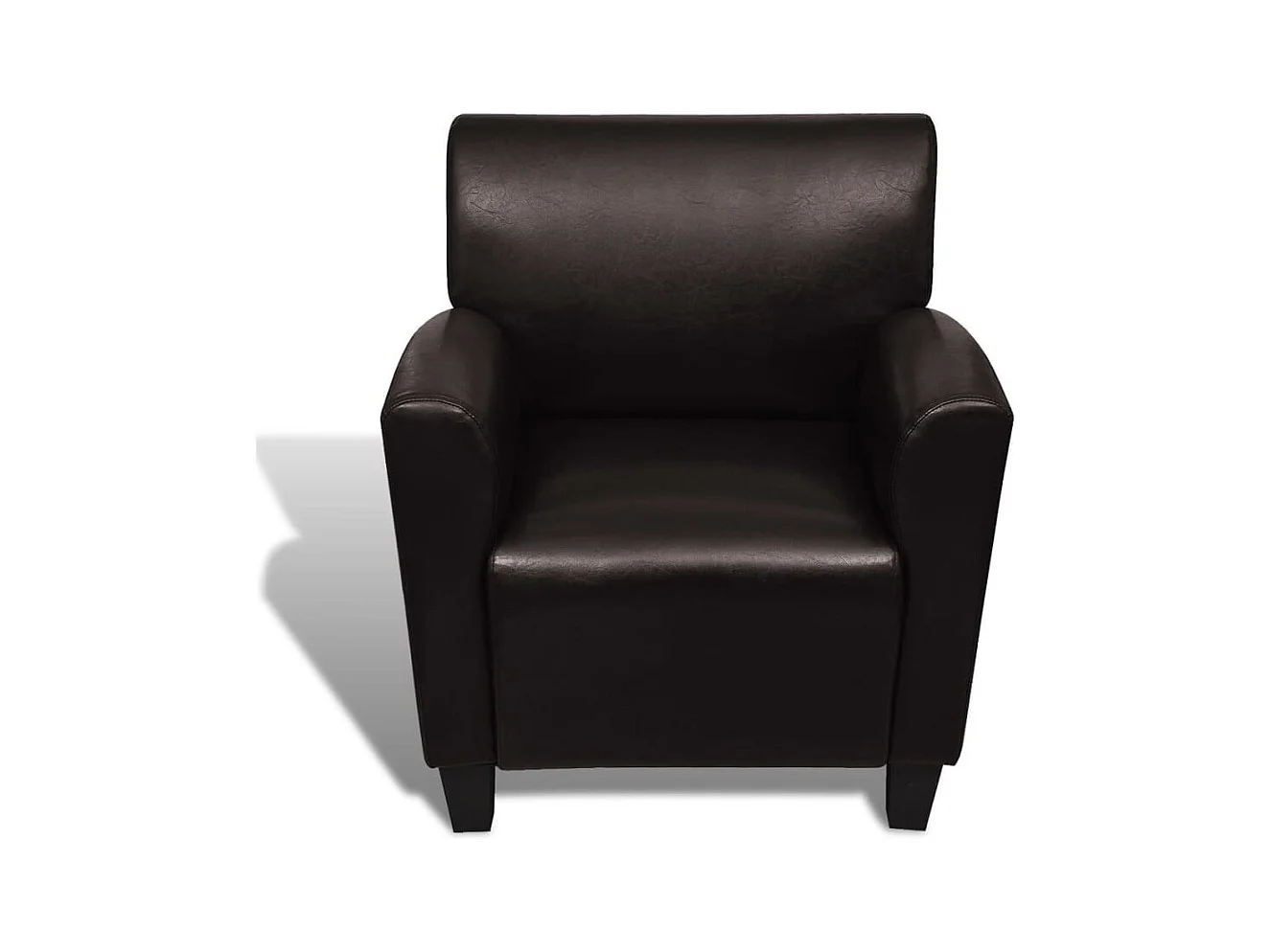Sillón | Silla de cuero artificial marrón oscuro SHL5317