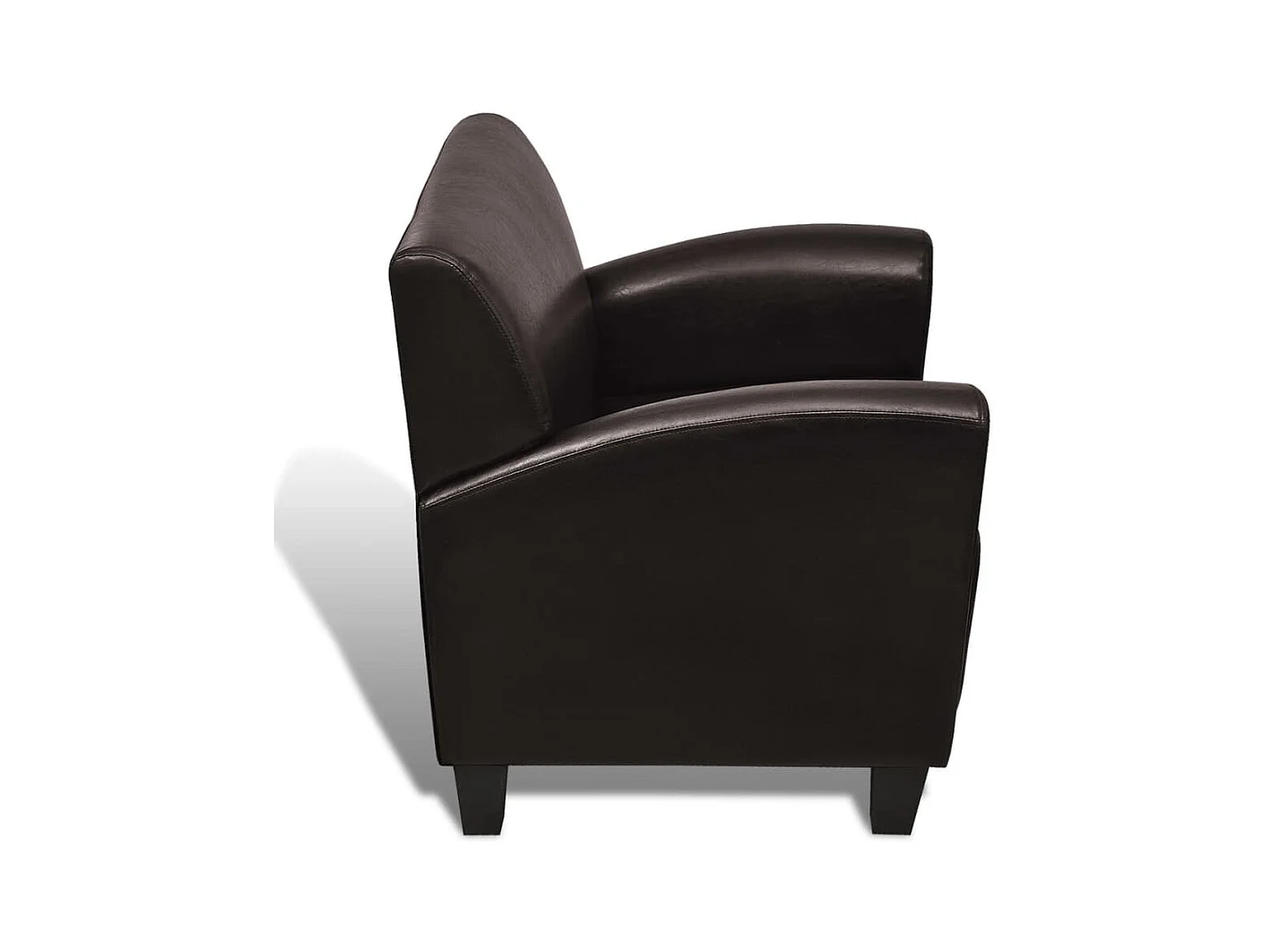 Sillón | Silla de cuero artificial marrón oscuro SHL5317