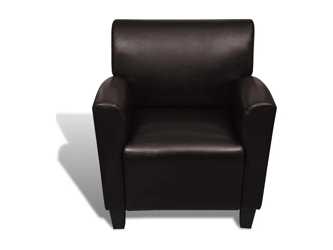 Sillón | Silla de cuero artificial marrón oscuro SHL5317