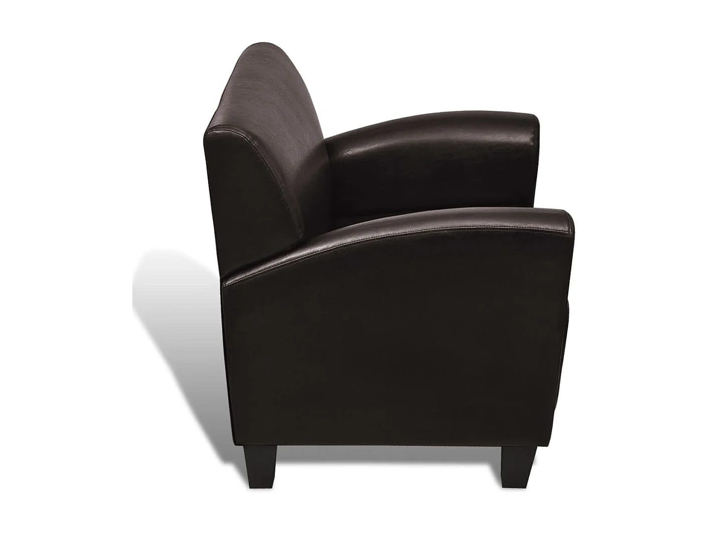 Sillón | Silla de cuero artificial marrón oscuro SHL5317