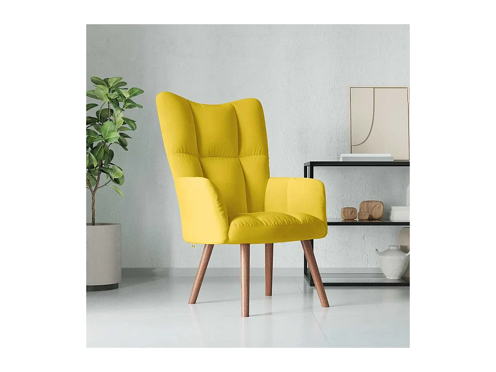 Sillón de relax | Silla de relax de terciopelo amarillo mostaza SHL8033
