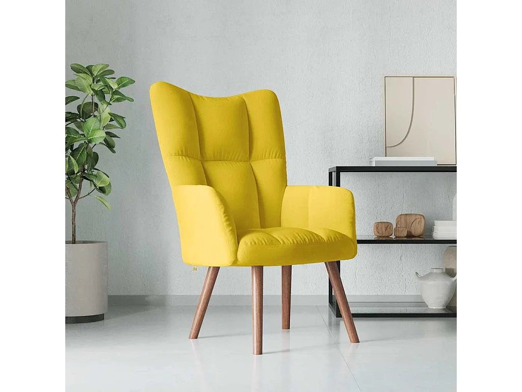 Relaxsessel | Lounge Sessel Senfgelb Samt SHL95924