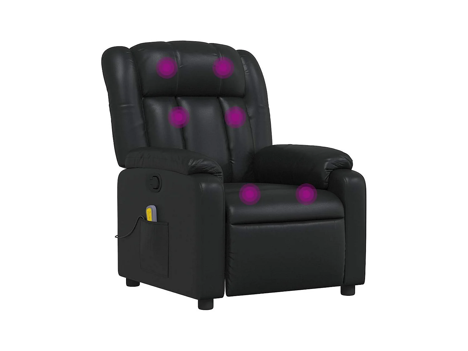 Fauteuil inclinable-Chaise de relax-Fauteuil de Massage Noir Similicuir SHL1904