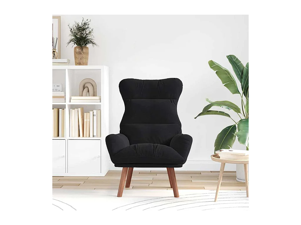 Poltrona | Cadeira de Sala | Cadeira Relaxante Preto 69x74x93 cm Veludo SHL762207