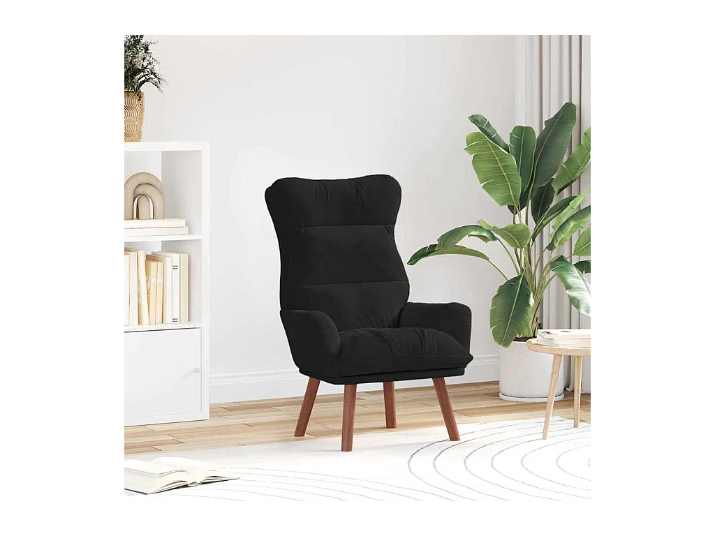 Sillón de relax | Silla Relax | Sillón de salón Negro 69x74x93 cm Terciopelo SHL3486