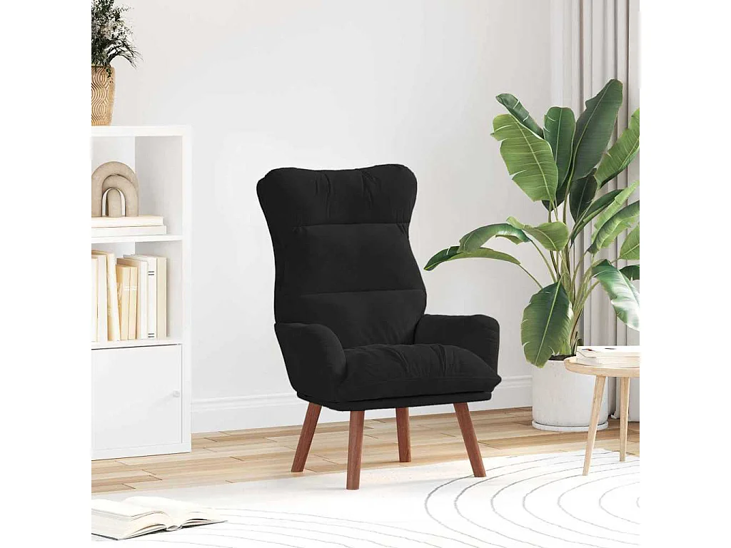 Sillón de relax | Silla Relax | Sillón de salón Negro 69x74x93 cm Terciopelo SHL3486