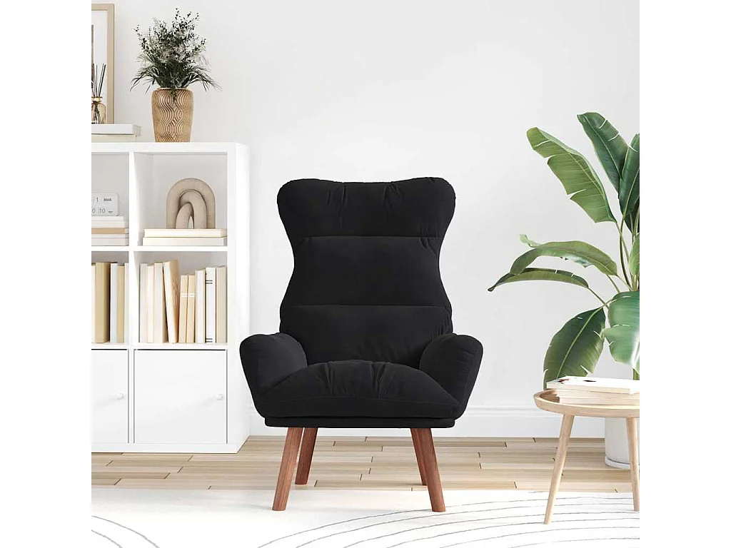 Sillón de relax | Silla Relax | Sillón de salón Negro 69x74x93 cm Terciopelo SHL3486