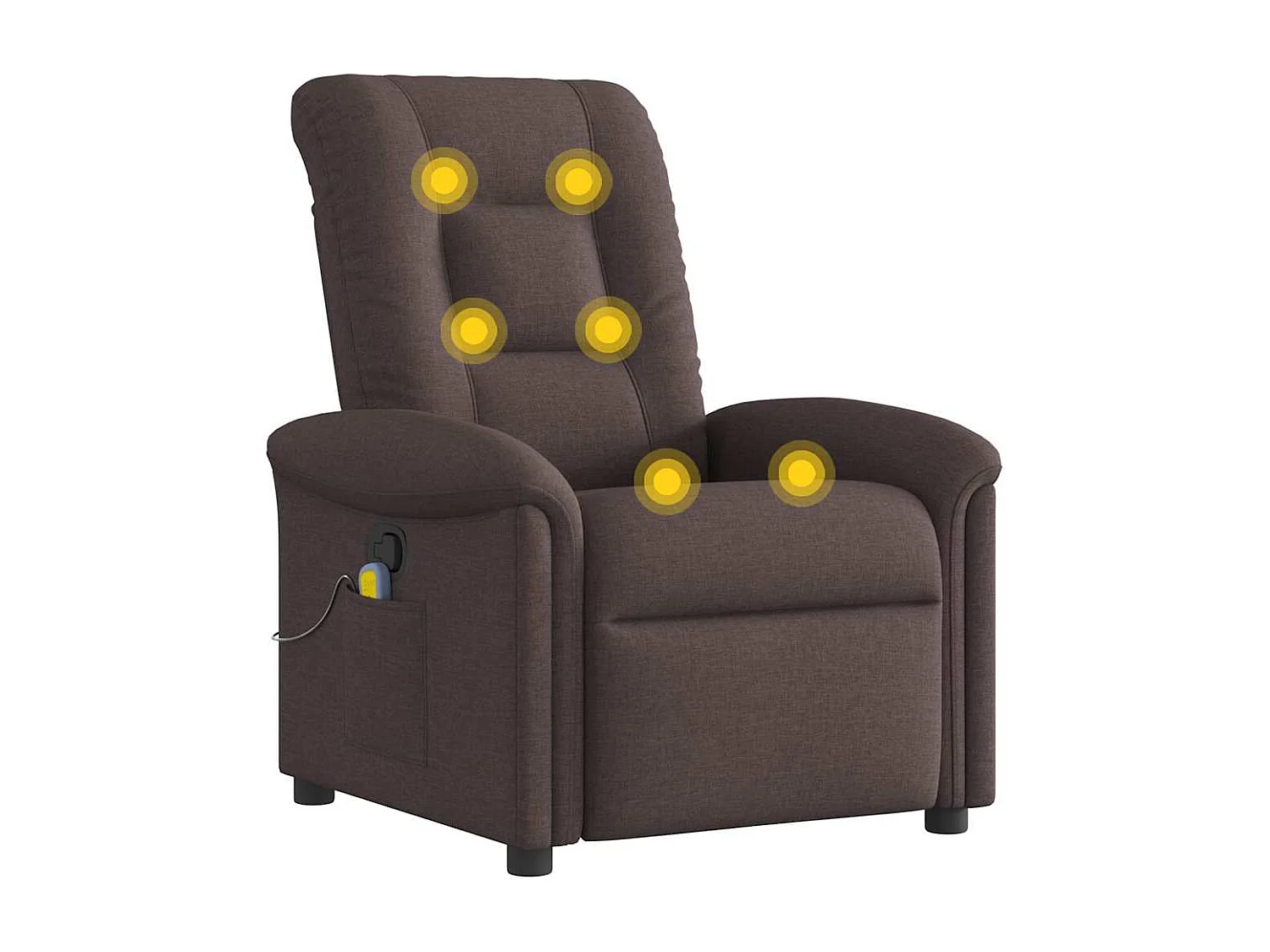 Sillón de salón | Silla | Sillón de masaje reclinable de tela marrón oscuro SHL7556