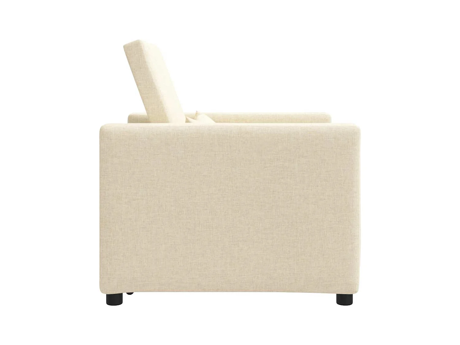 Sofá Cama Individual con ruedas Crema 90x165x87 cm tela SHL9466