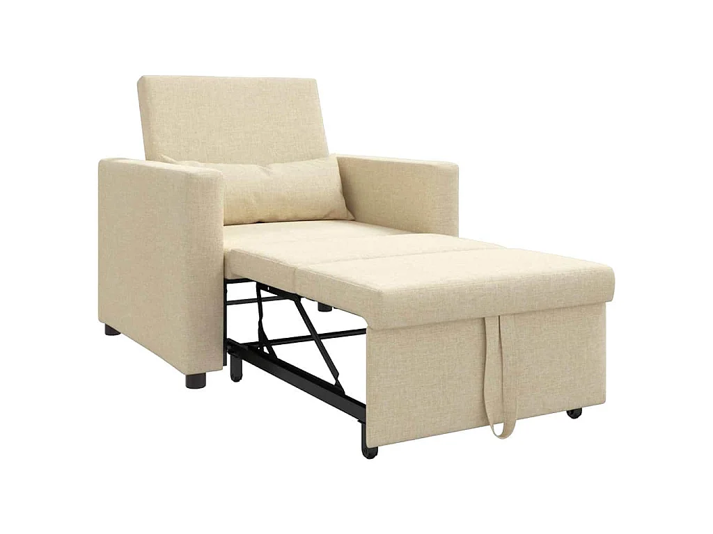 Fauteuil Salon-Chaise de relax-Chaise de Canapé Crème 90x165x87 cm tissu SHL3670