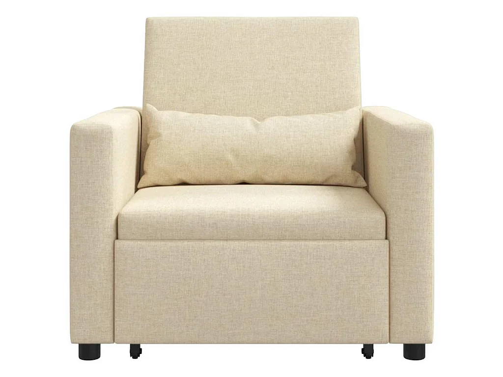 Fauteuil Salon-Chaise de relax-Chaise de Canapé Crème 90x165x87 cm tissu SHL3670