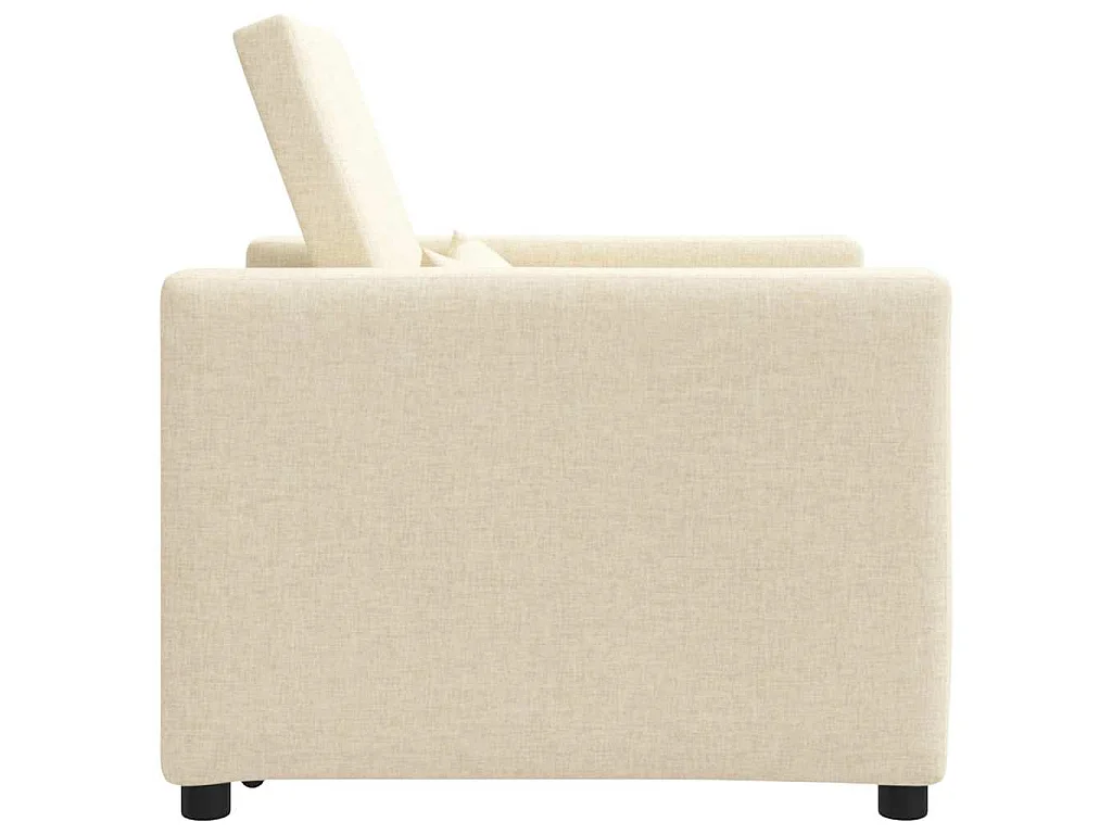 Fauteuil Salon-Chaise de relax-Chaise de Canapé Crème 90x165x87 cm tissu SHL3670