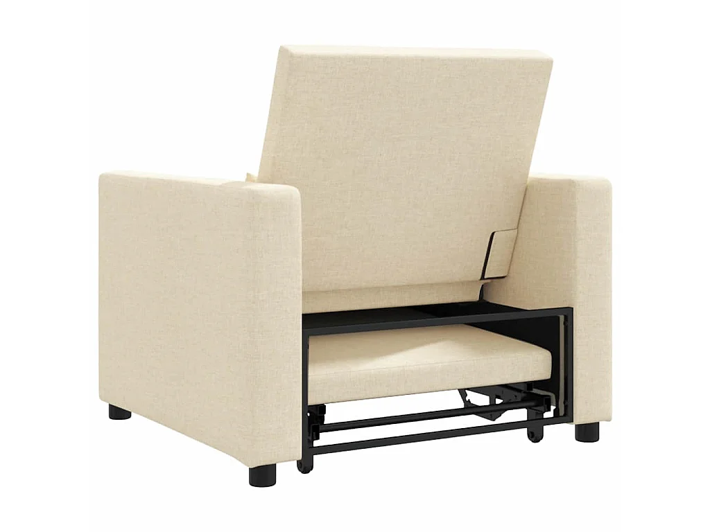 Fauteuil Salon-Chaise de relax-Chaise de Canapé Crème 90x165x87 cm tissu SHL3670