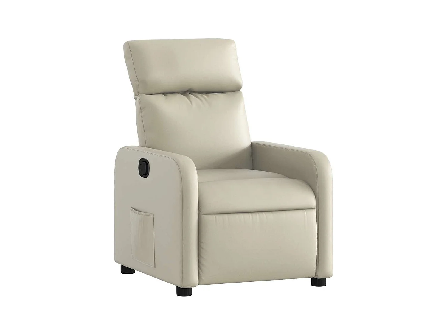 Fauteuil inclinable-Chaise-Fauteuil salon Crème Similicuir SHL2376