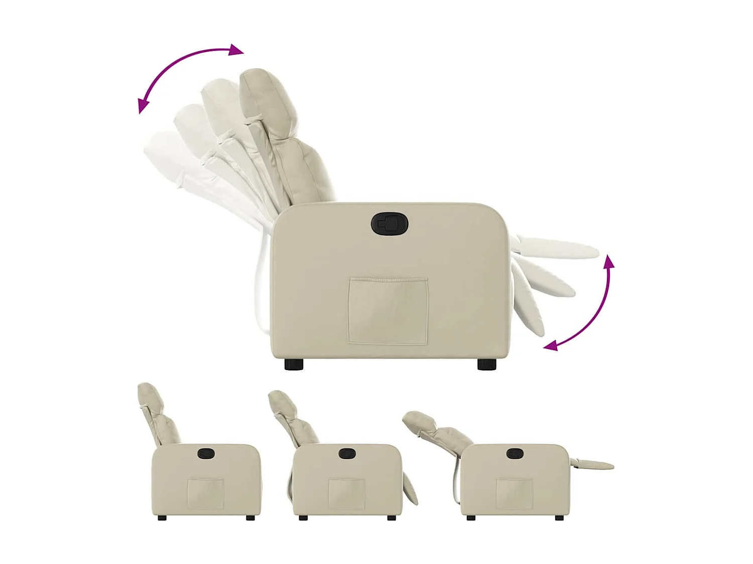 Relaxsessel | Lounge Sessel für Wohnzimmer Creme Kunstleder SHL31341