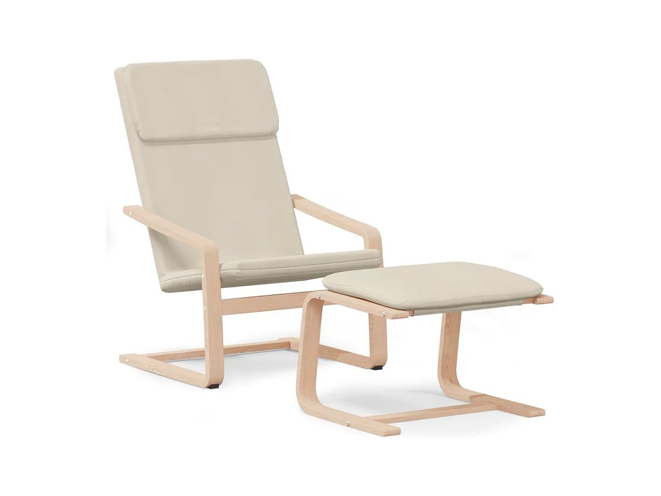 Sillón de relax | Silla de relax con taburete tela color crema SHL9818
