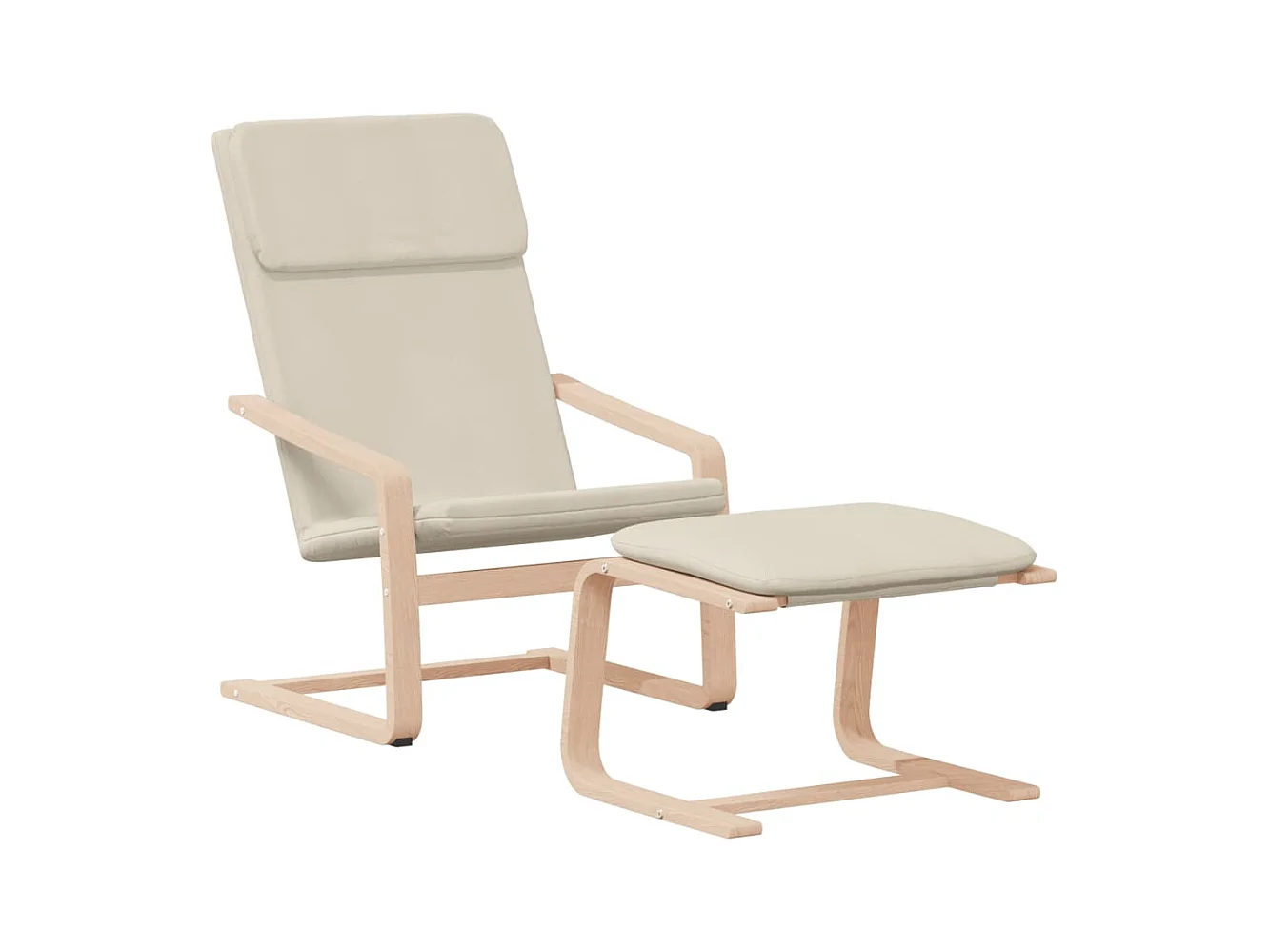 Sillón de relax | Silla de relax con taburete tela color crema SHL9818