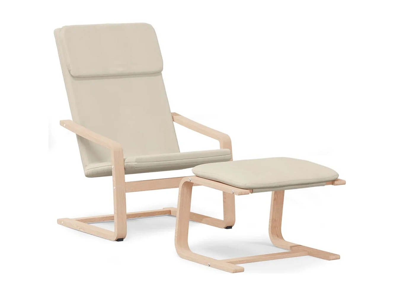 Fauteuil de relaxation avec repose-pied Crème Tissu SHL2709
