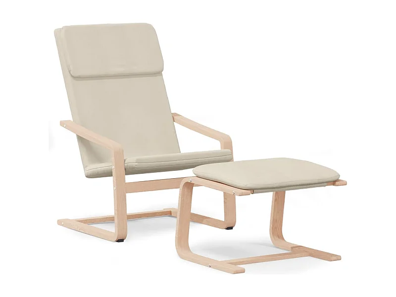 Fauteuil de relaxation avec repose-pied Crème Tissu SHL2709
