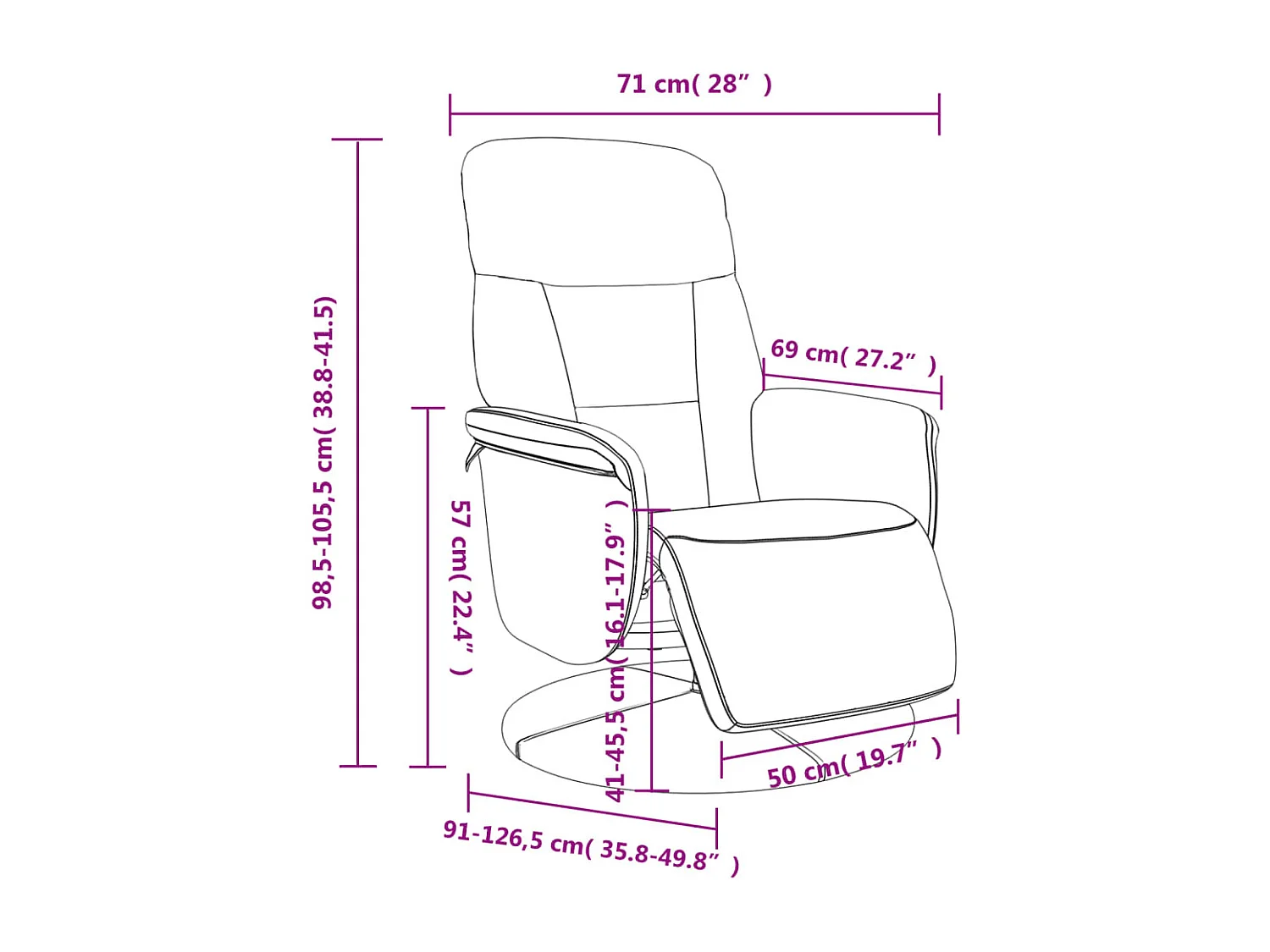 Relaxsessel | Lounge Sessel für Wohnzimmer mit Fußteil Schwarz Samt SHL83145