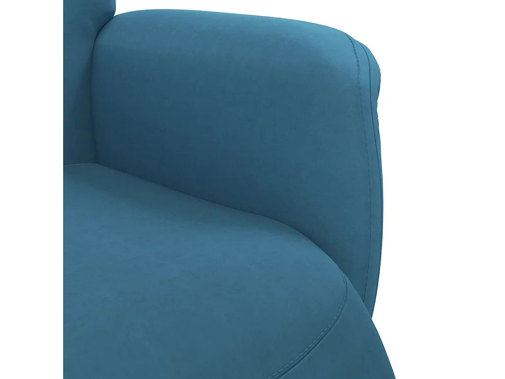 Sillón de relax | Sillón reclinable con reposapiés terciopelo azul SHL2947