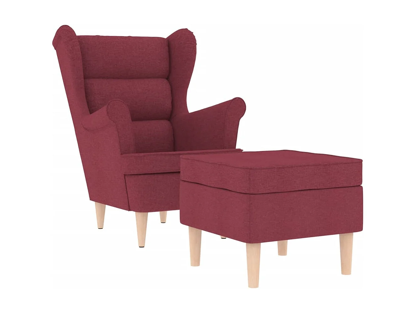 Poltrona Salotto | Sedia Relax | Poltrona con Poggiapiedi Rosso Vino in Tessuto SHL5901