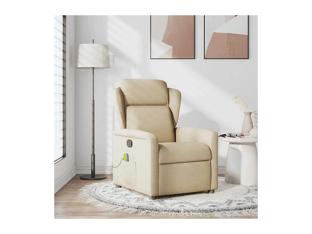 Sillón de salón | Silla | Sillón de masaje reclinable de tela crema SHL5584