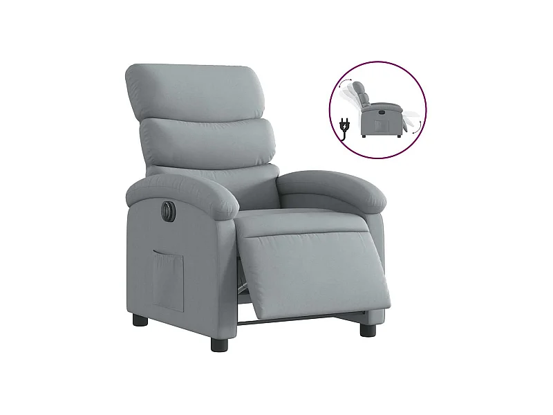 Sillón de relax | Silla | Sillón reclinable eléctrico tela gris claro SHL9564