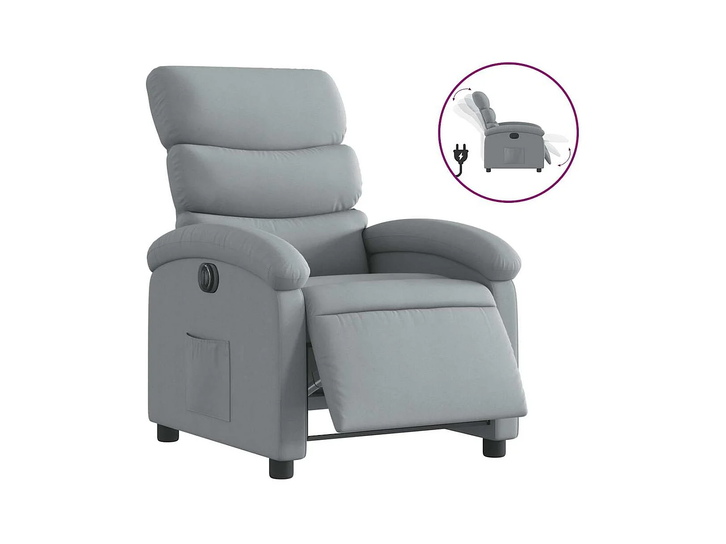 Fauteuil inclinable électrique-Chaise de relax-Fauteuil salon Gris clair Tissu SHL2721