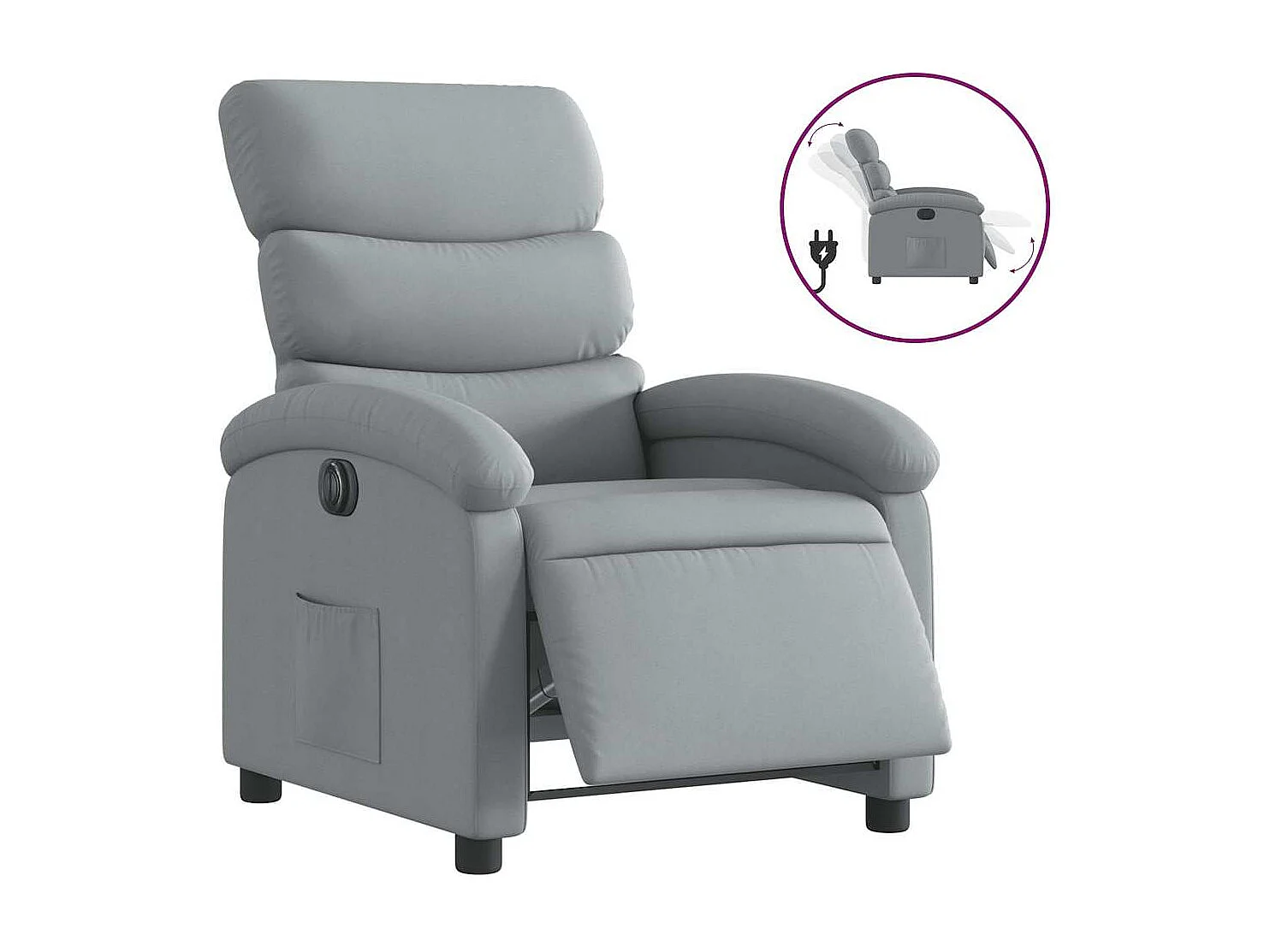 Relaxsessel Elektrisch | Lounge Sessel indoor Hellgrau Stoff SHL26450