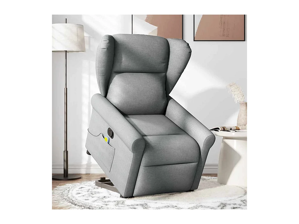 Fauteuil inclinable-Chaise de relax-Fauteuil de Massage Gris clair Tissu SHL1800