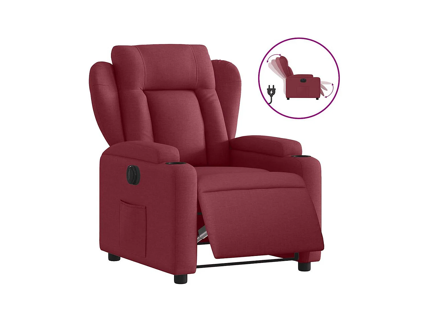 Sillón de relax | Silla | Sillón reclinable eléctrico tela rojo tinto SHL5374