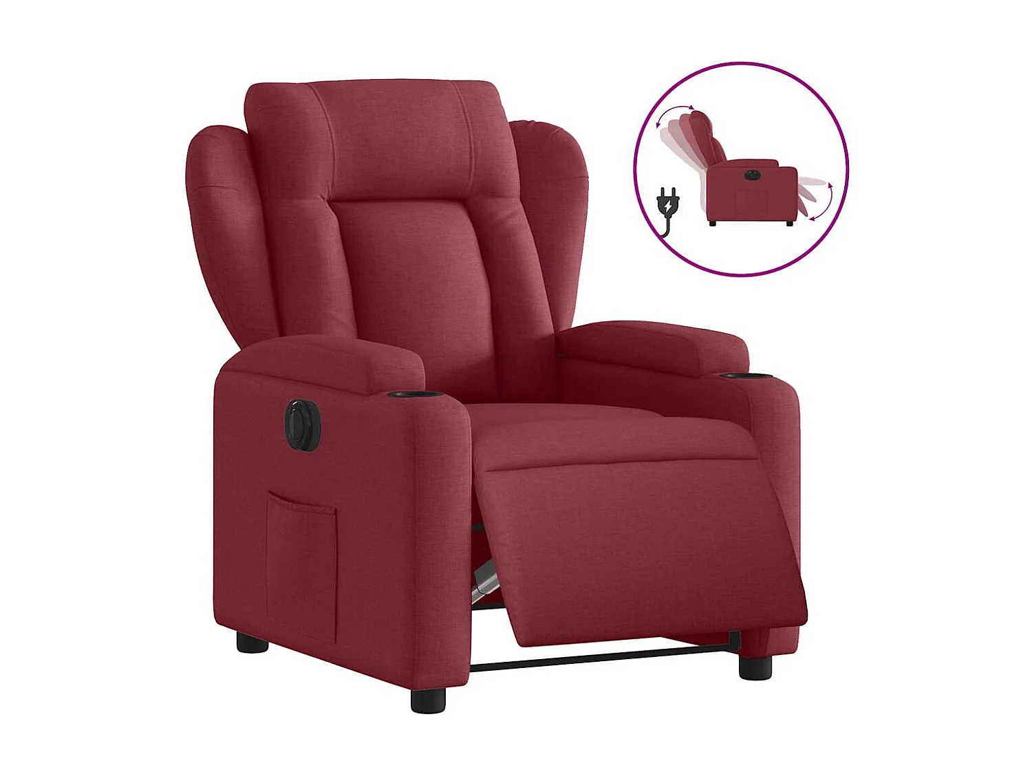 Sillón de relax | Silla | Sillón reclinable eléctrico tela rojo tinto SHL5374