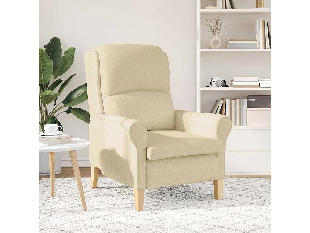 Fauteuil de Salon-Chaise de relax Crème 76x94x102 cm tissu SHL2646