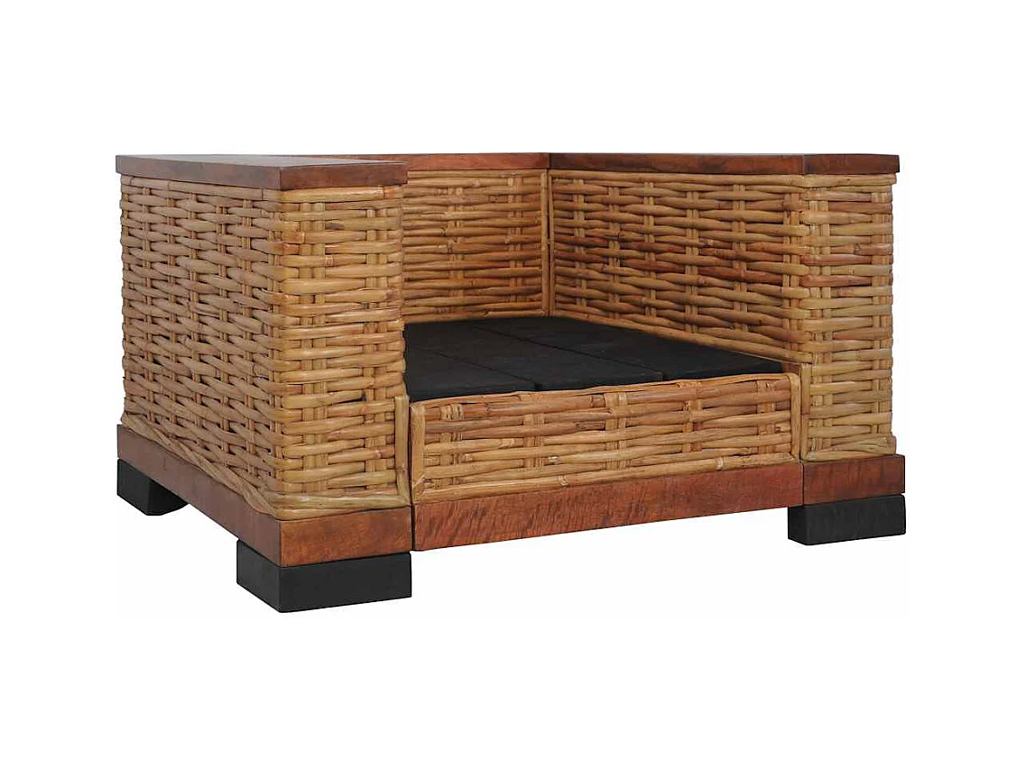 Sillón de salón | Silla Relax con cojines ratán natural marrón SHL7581