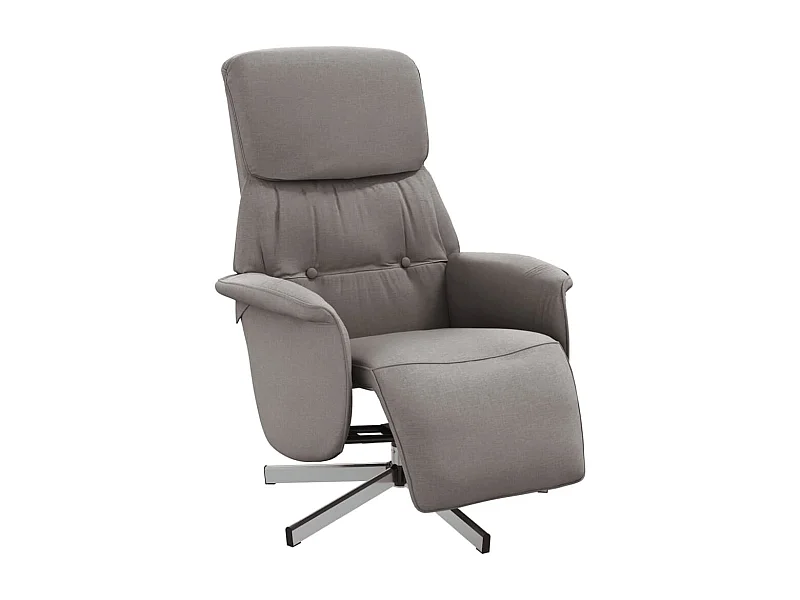 Sillón de relax | Sillón reclinable con reposapiés tela gris taupe SHL2570
