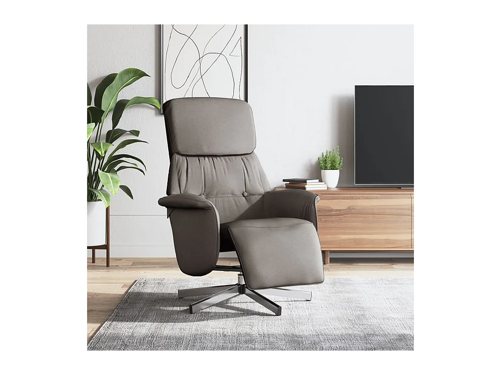 Sillón de relax | Sillón reclinable con reposapiés tela gris taupe SHL2570