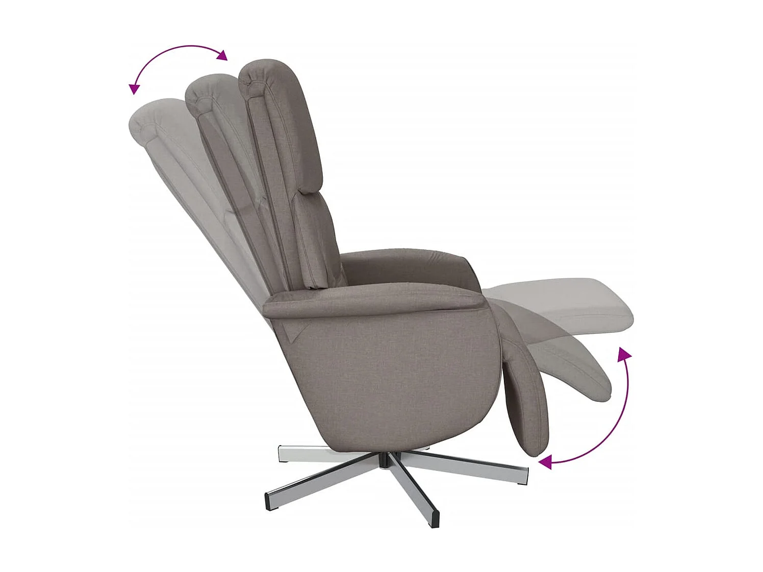 Relaxsessel | Lounge Sessel für Wohnzimmer mit Fußteil Taupe Stoff SHL85947