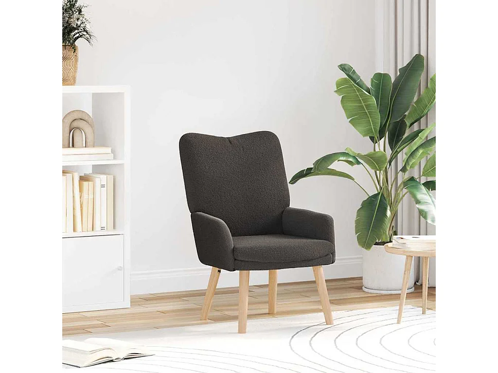 Relaxsessel | Lounge Sessel für Wohnzimmer Dunkelgrau 63x67x94 cm Sherpa-Stoff SHL5559